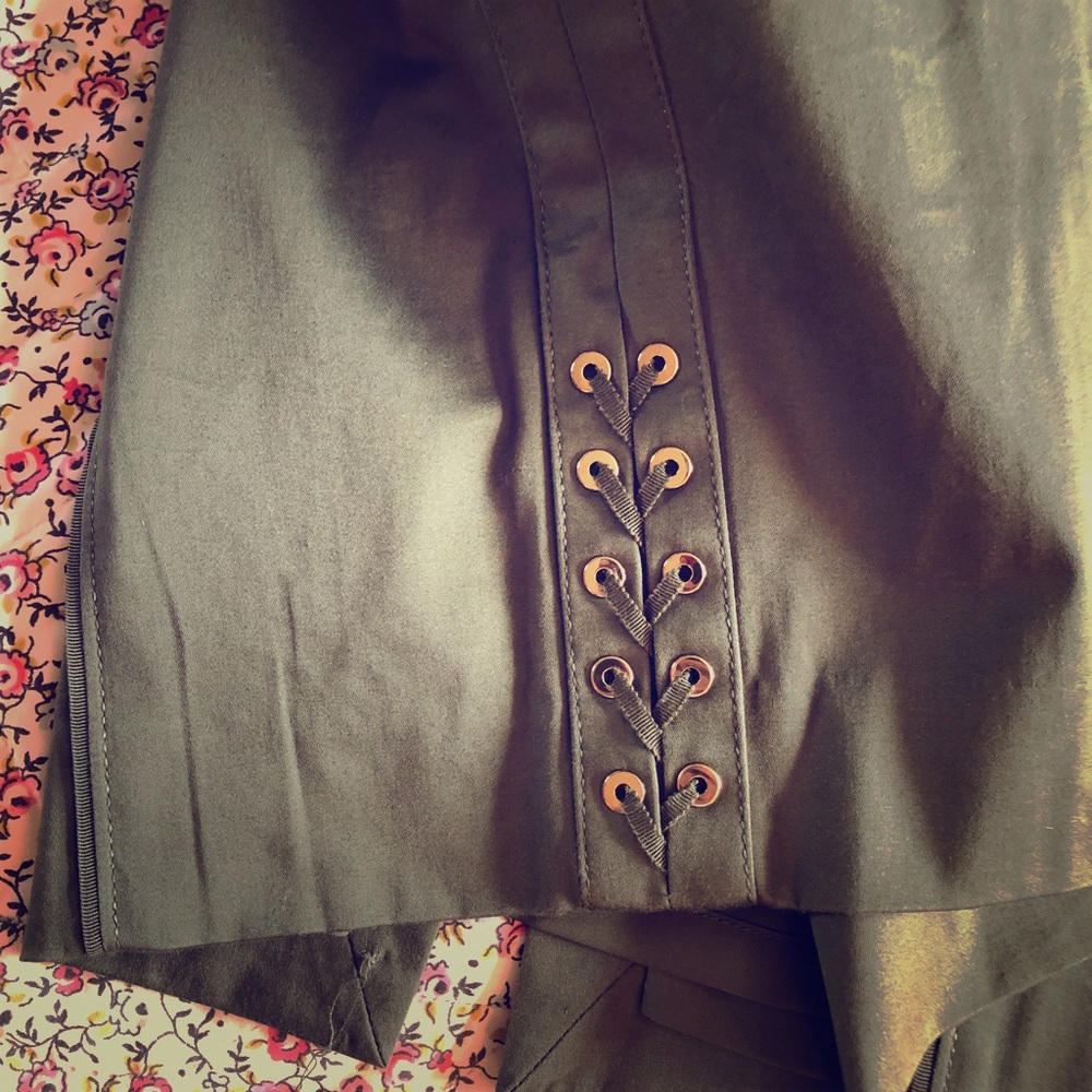 Midi army green skirt